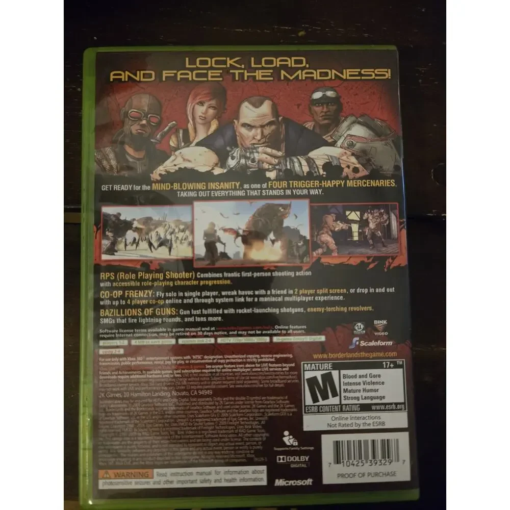 Borderlands Xbox 360 2009 Complete CIB Game Disc Case Manual